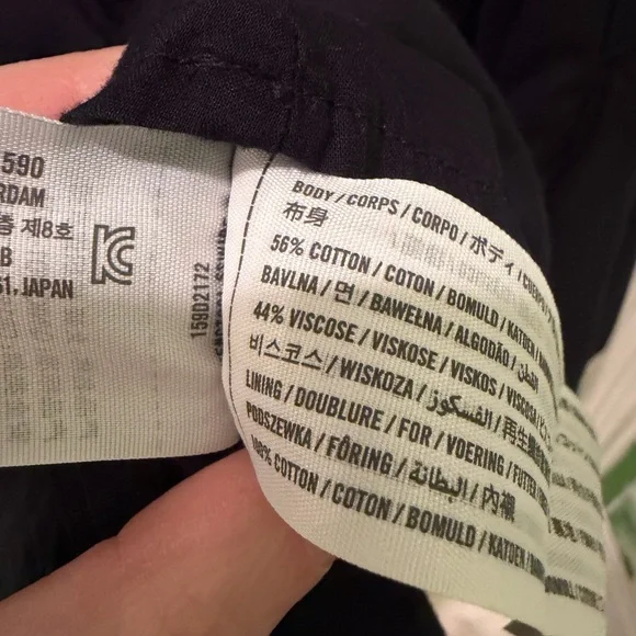 Abercrombie & Fitch Emerson Poplin Puff Sleeve Mini Dress Black Size S - Picture 5 of 6